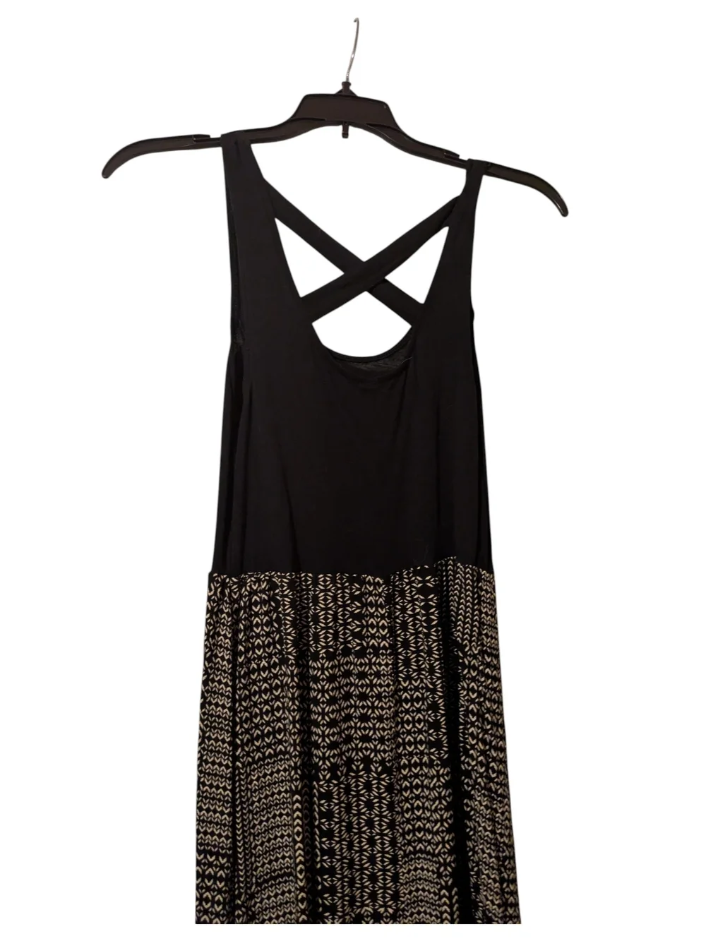 Mudd Black & Gray Patterned Sleeveless Maxi Dress